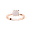 Bague en argent rose anneau simple avec pierre v&eacute;ritable Quartz rose 6,5mm