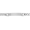 Gourmettes sur Artemare : Bracelet en acier satin&eacute; plaque identit&eacute; &agrave; graver 8mm maille gourmette largeur 7mm longueur 21cm