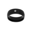 Bague en acier et PVD noir mat avec oxyde blanc Artemare