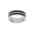 Bagues sur Artemare : Bague en acier et carbone anneau large