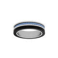 Bague en acier et PVD noir avec c&acirc;ble bleu