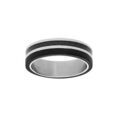 Bague en acier et PVD noir et carbone Artemare