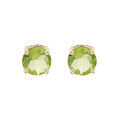 Boucles d'oreille sur Artemare : Boucles d'oreille en plaqu&eacute; or avec pierre v&eacute;ritable P&eacute;ridot 4mm et fermoir poussette