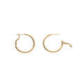 Boucles d'oreille sur Artemare : Cr&eacute;oles en plaqu&eacute; or tube lisse 25mm avec fermoir anglais