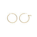 Boucles d'oreille sur Artemare : Cr&eacute;oles en plaqu&eacute; or lisse 45mm avec fermoir anglais