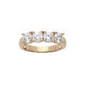 Bague en plaqu&eacute; or type alliance avec 4 oxydes blancs sertis Artemare