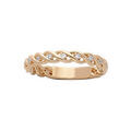 Bague en plaqu&eacute; or style alliance brins crois&eacute;s avec oxydes blancs sertis