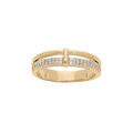 Bague en plaqu&eacute; or style alliance lisse et oxydes blancs sertis Artemare