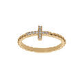 Bague en plaqu&eacute; or boules avec croix oxydes blancs sertis Artemare