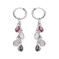 Créoles en argent rhodié avec pampilles oxydes multi couleurs en forme de goutte Boucles d'oreille sur Artemare : Créoles en argent rhodié avec pampilles oxydes multi couleurs en forme de goutte
