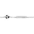 Gourmettes sur Artemare : Gourmette enfant en argent rhodi&eacute; avec plaque droite et ballon de foot 14+2cm