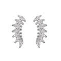 Boucles d'oreille sur Artemare : Boucles d'oreille en argent rhodi&eacute; navettes oxydes blancs forme d'ailes et fermoir poussette