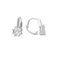 Boucles d'oreille sur Artemare : Boucles d'oreille en argent rhodi&eacute; oxydes blancs sertis 7mm et fermoir dormeuse