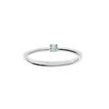 Bague en argent rhodi&eacute; avec pierre v&eacute;ritable Topaze bleu 2,5mm Artemare