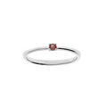 Bague en argent rhodi&eacute; avec pierre v&eacute;ritable Grenat 2,5mm