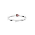 Bague en argent rhodi&eacute; avec pierre v&eacute;ritable Tourmaline rose 2,5mm Artemare