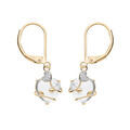 Boucles d'oreille en plaqu&eacute; or coeur oxyde blanc motif volute et fermoir dormeuse Artemare