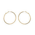 Boucles d'oreille sur Artemare : Cr&eacute;oles en plaqu&eacute; or tube lisse 55mm fermoir clapet
