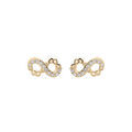 Boucles d'oreille sur Artemare : Boucles d'oreille en plaqu&eacute; or motif infini 8mm avec oxydes blancs sertis et fermoir poussette
