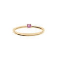 Bague en plaqu&eacute; or pierre v&eacute;ritable Tourmaline rose 2,5mm Artemare