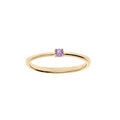 Bague en plaqu&eacute; or pierre v&eacute;ritable Am&eacute;thyste 2,5mm