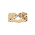 Bagues sur Artemare : Bague en plaqu&eacute; or crois&eacute;e noeud oxydes blancs sertis
