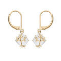 Boucles d'oreille sur Artemare : Boucles d'oreille en plaqu&eacute; or oxyde blanc motif arbre de vie et fermoir dormeuse