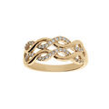 Bague en plaqu&eacute; or 2 rangs motifs infinis oxydes blancs sertis Artemare