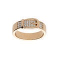 Bague en plaqu&eacute; or motif ceinture avec oxydes blancs sertis Artemare