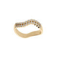 Bague en plaqu&eacute; or forme vague 2 rangs oxydes blancs sertis Artemare