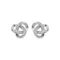 Boucles d'oreille sur Artemare : Boucles d'oreille en argent rhoid&eacute; noeud celtique avec oxydes blancs sertis et fermoir poussette