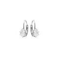 Boucles d'oreille en argent rhodi&eacute; avec oxyde blanc serti et fermoir dormeuse Artemare