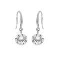 Boucles d'oreille sur Artemare : Boucles d'oreille en argent rhodi&eacute; avec oxyde blanc facett&eacute; suspendu et fermoir crochet