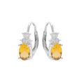 Boucles d'oreille sur Artemare : Boucles d'oreille en argent rhodi&eacute; oxyde blanc et jaune avec fermoir dormeuse