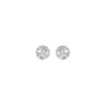 Boucles d'oreille sur Artemare : Boucles d'oreille en argent rhodi&eacute; ronde oxydes blancs sertis et fermoir poussette