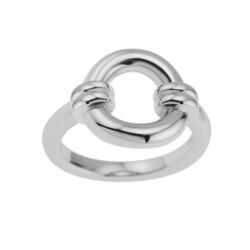 Bague en argent massif rhodi&eacute; type bou&eacute;e
