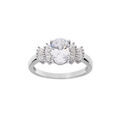 Bague en argent rhodi&eacute; avec oxydes blancs