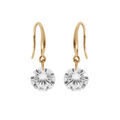 Boucles d'oreille sur Artemare : Boucles d'oreille en plaqu&eacute; or oxyde blanc facett&eacute; suspendu et fermoir crochet