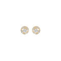 Boucles d'oreille sur Artemare : Boucles d'oreille en plaqu&eacute; or ronde oxydes blancs sertis et fermoir poussette