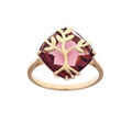 Bague en plaqu&eacute; or avec oxyde violet et arbre de vie