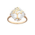 Bagues sur Artemare : Bague en plaqu&eacute; or avec oxyde blanc et arbre de vie