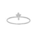 Bague en argent rhodi&eacute; motif croix orn&eacute;e d'oxydes blancs sertis Artemare