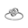 Bague en argent rhodi&eacute; noeud avec oxydes blancs sertis Artemare