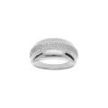 Bague en argent rhodi&eacute; jonc avec oxydes blancs sertis Artemare