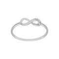 Bagues sur Artemare : Bague en argent platin&eacute; motif infini avec oxydes blancs sertis