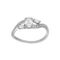Bague en argent platin&eacute; brins crois&eacute;s avec oxydes blancs sertis Artemare