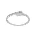 Bagues sur Artemare : Bague en argent platin&eacute; crois&eacute; avec oxydes blancs sertis