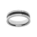 Alliances sur Artemare : Bague en acier avec ruban en PVD noir largeur 6mm