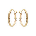 Cr&eacute;oles en plaqu&eacute; or anneau diamant&eacute; en &eacute;caille 30mm Artemare