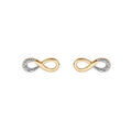 Boucles d'oreille en plaqu&eacute; or infini avec oxydes blancs sertis et fermoir poussette